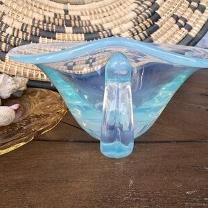 Fostoria Beautiful Blue iridescent glass creamer